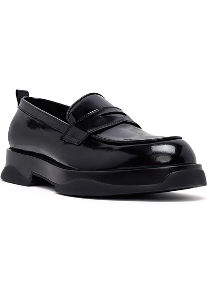 Erkek Siyah Deri Loafer 25WFD621322