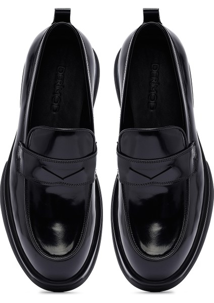 Erkek Siyah Deri Loafer 25WFD621322