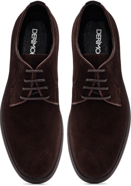 Erkek Kahverengi Bağcıklı Süet Deri Casual Ayakkabı 25WFD710210