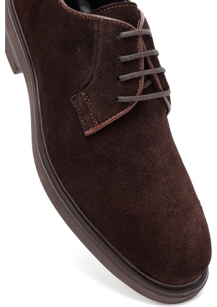 Erkek Kahverengi Bağcıklı Süet Deri Casual Ayakkabı 25WFD710210