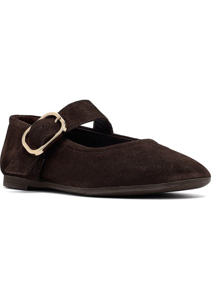 Kadın Kahverengi Tokalı Süet Deri Babet 25AFD270210