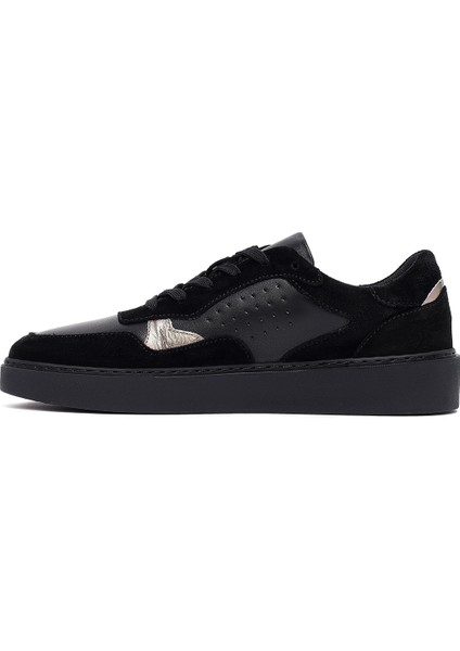 Kadın Siyah Bağcıklı Deri Sneaker 25AFD420214 fiyatları