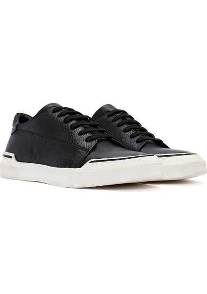 Erkek Siyah Bağcıklı Deri Sneaker 25WFD6207FT modelleri