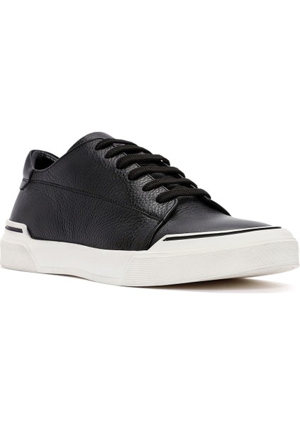 Erkek Siyah Bağcıklı Deri Sneaker 25WFD6207FT