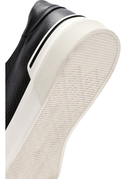 Erkek Siyah Bağcıklı Deri Sneaker 25WFD6207FT