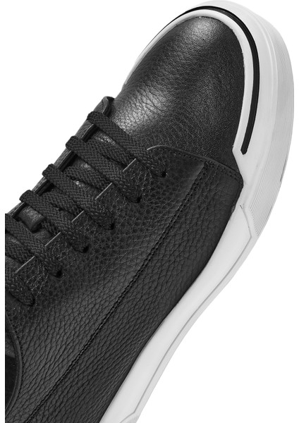 Erkek Siyah Bağcıklı Deri Sneaker 25WFD6207FT