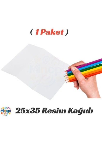 1 Paket 25X35 Resim Kağıdı Paketi 10'lu Sulu Akrilik Guaj Boya Hobi Tasarım