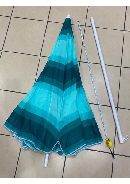 Şemsiye Deniz Plaj Piknik Bahçe Balkon Güneş Teras 10 Telli Eğilebilir 2 M Çap Yeşil