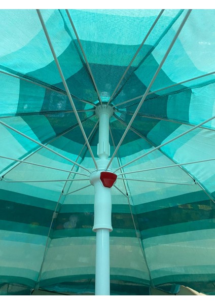 Şemsiye Deniz Plaj Piknik Bahçe Balkon Güneş Teras 10 Telli Eğilebilir 2 M Çap Yeşil indirimleri