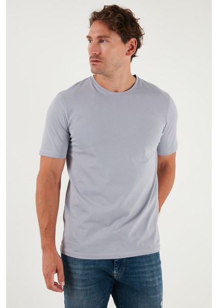 Pamuklu Regular Fit Bisiklet Yaka T Shirt Erkek T Shirt 59020204