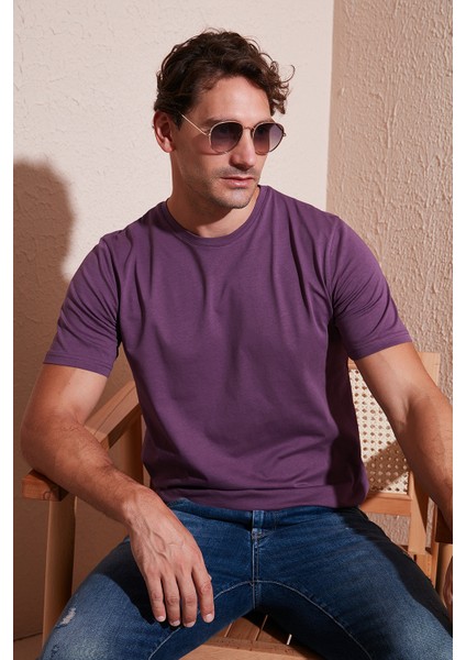 Pamuklu Regular Fit Bisiklet Yaka T Shirt Erkek T Shirt 59020204