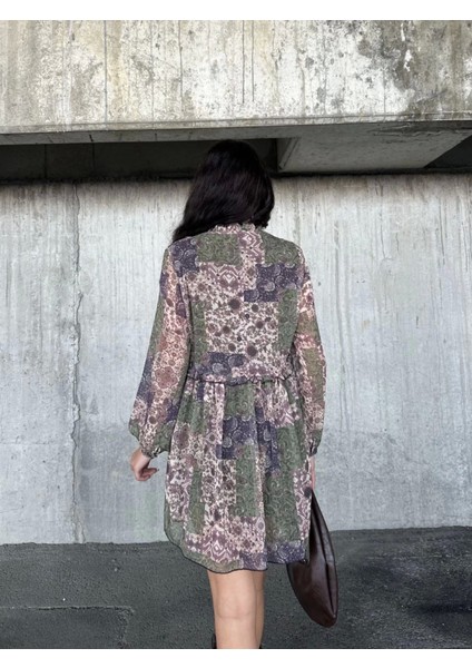 Içi Astarlı Şifon Elbise - Desenli modelleri