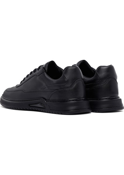 Erkek Siyah Bağcıklı Deri Casual Sneaker 25WFD660318 indirimleri