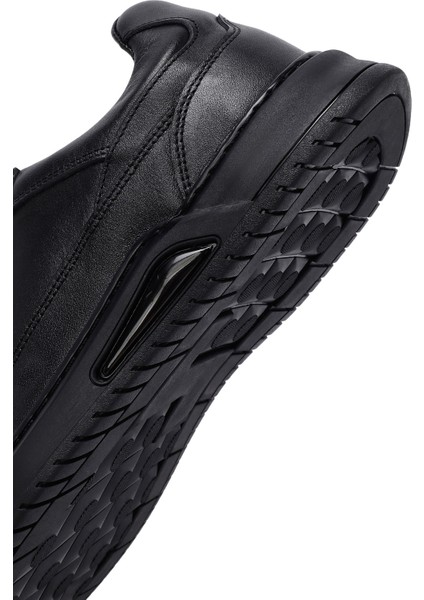 Erkek Siyah Bağcıklı Deri Casual Sneaker 25WFD660318