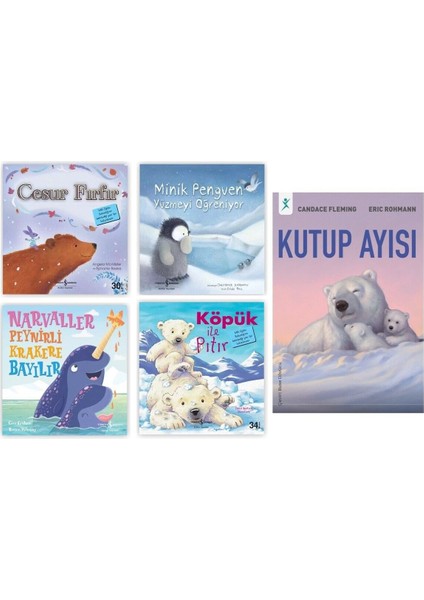 Öykü Seti(5 Kitap)Köpük ile Pıtır-Cesur Fırfır-Minik Penguen-Narvaller Peynirli Krake+1 Kitap Hediye