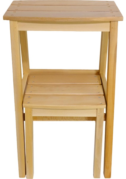 Çok Amaçlı Ahşap Merdiven Tabure – 2 Basamaklı - El Yapımı indirimleri