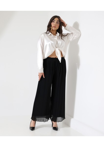 Piliseli Astarlı Şifon Pantolon fırsatları
