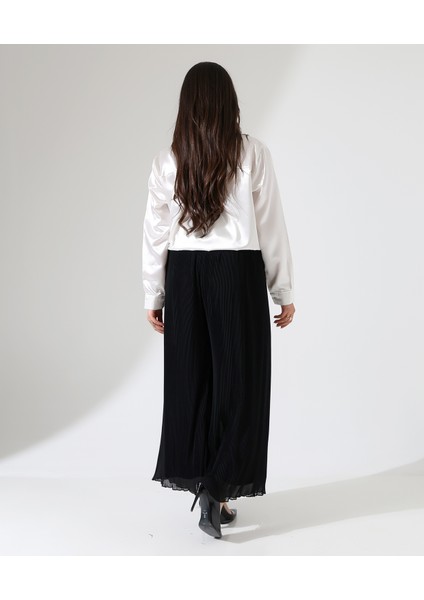 Piliseli Astarlı Şifon Pantolon