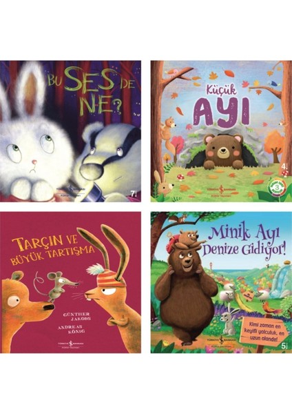 4 Kitap Seti Minik Ayı Denize Gidiyor- Bu Ses De Ne?-Küçük Ayı-Tarçın ve Büyük Tartışma