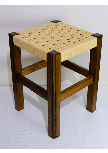 El Yapımı Ahşap Örmeli Hasır Tabure 40 cm | Şık ve Zarif Tasarım indirimleri