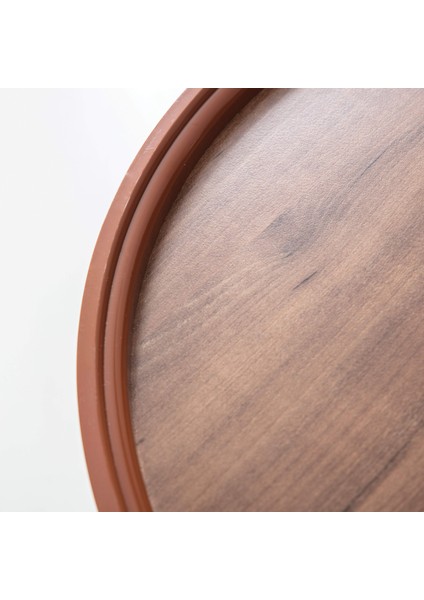 Ahşap 3'lü Yuvarlak Zigon Sehpa Ceviz Polen Lüx Ayaklı C6 fırsatları