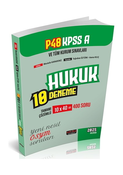 P48 Kpss A Grubu Hukuk 10 Deneme Tamamı Çözümlü Savaş Yayınları 2025