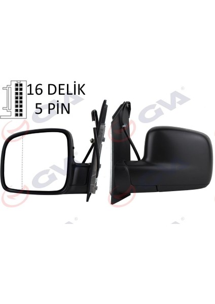 Dış Dikiz Aynası Sol Caddy 04 Elektrikli Isıtmalı Asferik 5 Fiş VM-375EHAL