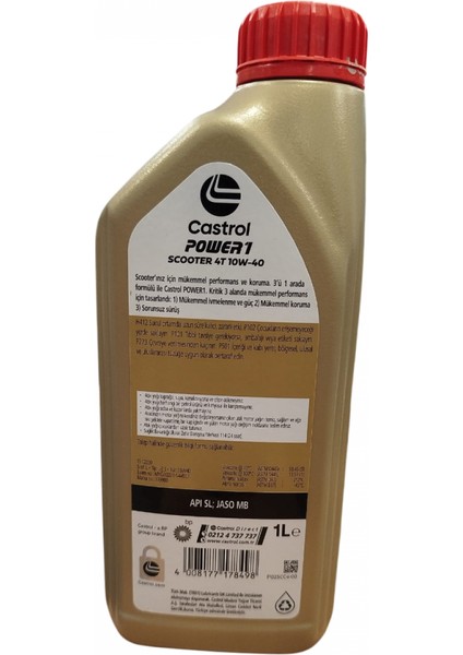 Castrol Scooter 4t Power 1 10w40 1lt fiyatları
