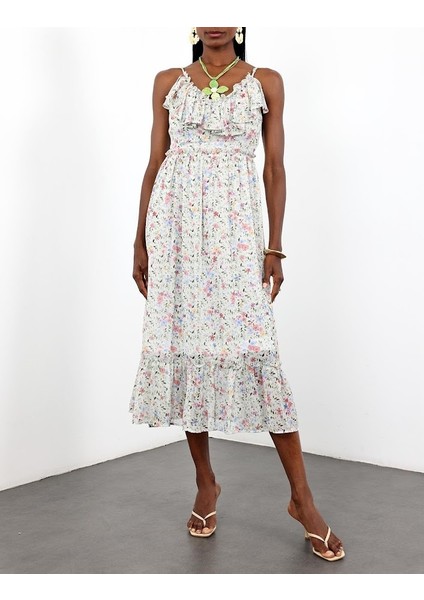 Çiçekli Şifon Elbise indirimleri