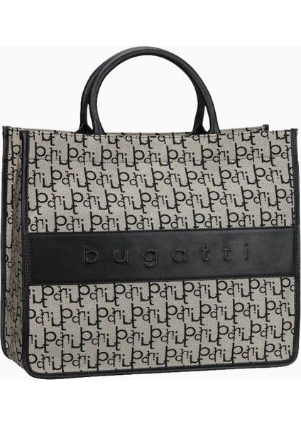 Elea Tote Çanta, Kadınlara Özel Şık ve Lüks Jakarlı Kumaşlı, Dana Derisi Detaylı