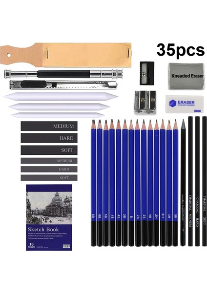 35'i 1 Arada Resim Eskiz Kalem Seti (Yurt Dışından)