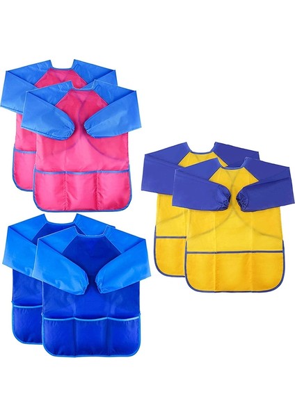 6 Adet Çocuk Boyama Su Geçirmez Ters Kapatıcılar Boyama Giysileri/e (Yurt Dışından)