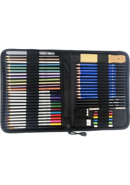 51 Parça / Set Suda Çözünür Renkli Kurşun Kalem Sanat Boyama Seti YW-PMN051-01 (Yurt Dışından)