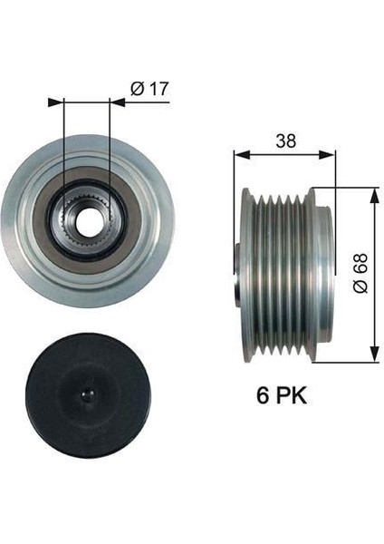 Alternatör Kasnağı Rulmanlı Corolla 04-07 -Aurıs 07 1.4 D-4d-Sonata V 2.0-2.4 05 Carens 2.0