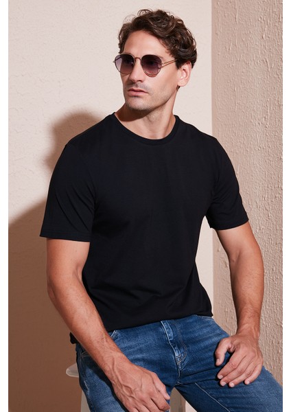 Pamuklu Regular Fit Bisiklet Yaka T Shirt Erkek T Shirt 59020204