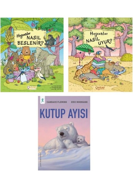 Hayvanlar Nasıl Uyur - Hayvanlar Nasıl Beslenir - Kutup Ayısı Öykü Kitabı Hediye