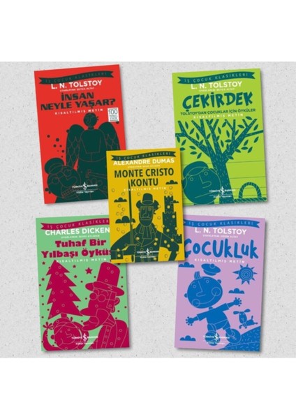 Insan Neyle Yaşar? - Çekirdek - Monte Cristo Kontu - Tuhaf Bir Yılbaşı Öyküsü - Çocukluk, 5 Kitap