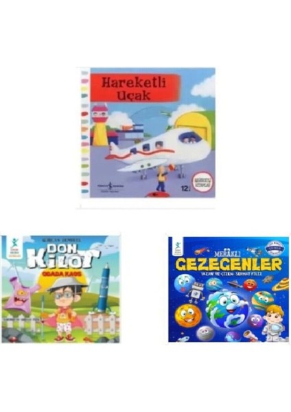 Set Hareketli Kitap - Hareketli Uçak Meraklı Gezegenler ve Don Kilot Öykü Kitapları