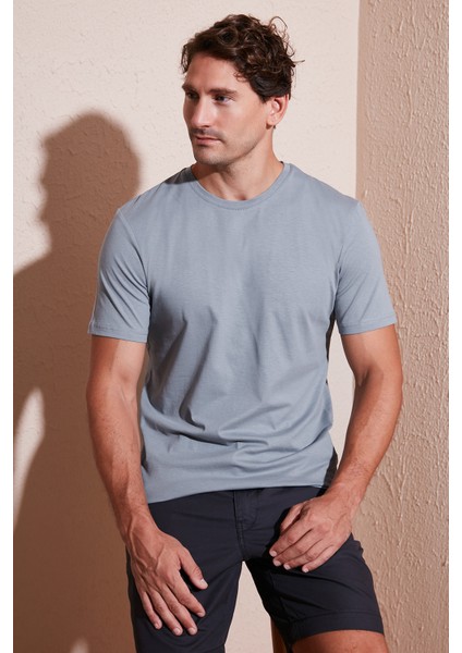 Pamuklu Regular Fit Bisiklet Yaka T Shirt Erkek T Shirt 59020204