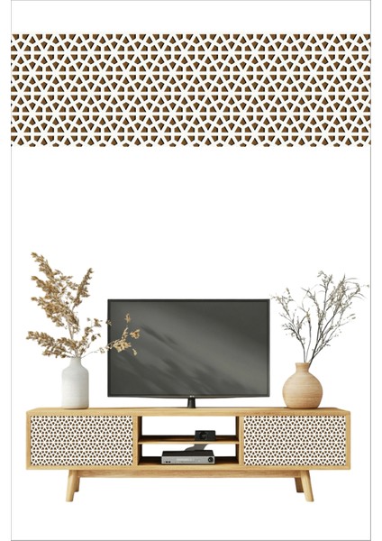 Ahşap Petek Desenli Kendinden Yapışkanlı Laminasyonlu Dolap, Şifonyer, Komodin Kaplama Folyosu