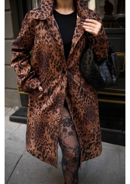 Leopar Desenli Trençkot Ceket Mont - Leopar modelleri