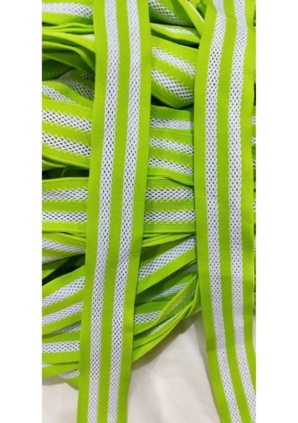 Fıstık Yeşil Beyaz Fileli Tiktak Şerit