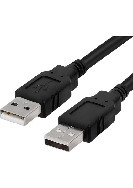 USB 2.0 Erkek‑Erkek Data & Şarj Kablosu 1,5 m – Siyah/Şeffaf Renk | Uzun, Dayanıklı 🔌