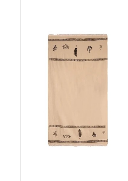 Yaprak Desenli Çok Amaçlı Müslin Peştemal, Hızlı Kuruyan Plaj ve Banyo Havlusu, 100 x 200 cm