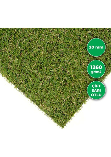 Suni Çim Halı Yapay Çim Halı Yeşil 20MM En 1,50 Metre modelleri