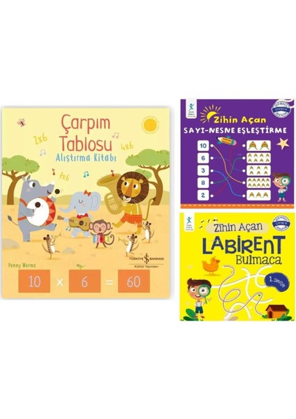 Çarpım Tablosu Alıştırma Kitabı - Zihin Açan Sayı Nesne Eşleştirme - Zihin Açan Labirent Bulmaca