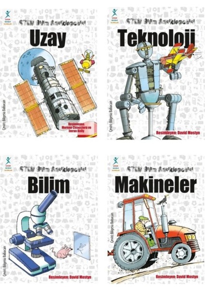 Stem Bilim Ansiklopedisi (4 Kitap) - Uzay - Teknoloji - Bilim - Makine