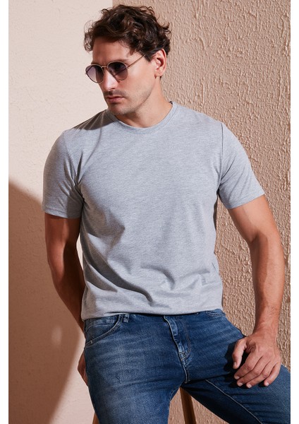 Pamuklu Regular Fit Bisiklet Yaka T Shirt Erkek T Shirt 59020204