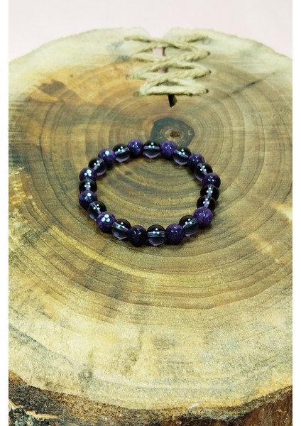 Ametist Doğal Taş Kutulu Bileklik modelleri