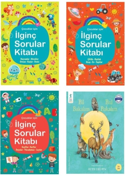 Ilginç Sorular Kitabı (3 Kitap) - Ciltli - Bil Bakalım Bul Bakalım Hediye